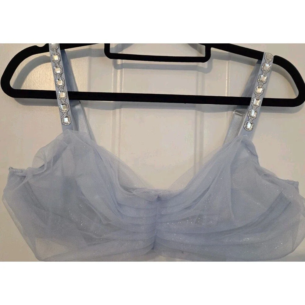 Victoria's Secret Dream Angels Twinkle bra glitter tulle & Crystal Straps - XL
